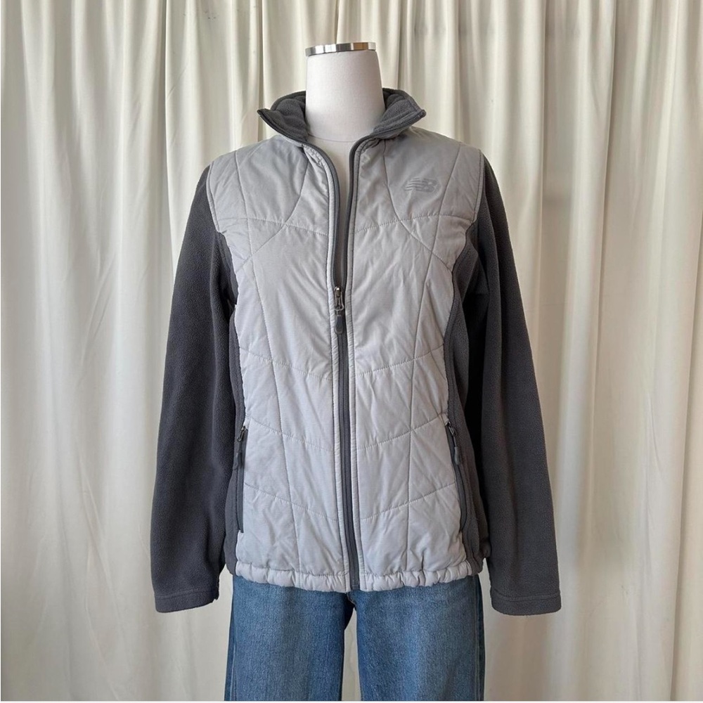 Grey New Balance fleece Quilted Performance Full zip Jacket. - Picture 2 of 8